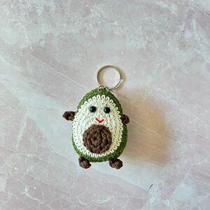 Hand Made Crocheted Avocado Keychain